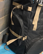 Универсальный туристический рюкзак 85 литров из влагоотталкивающей ткани походный черный - изображение 3