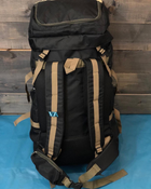 Универсальный туристический рюкзак 85 литров из влагоотталкивающей ткани походный хаки - изображение 9