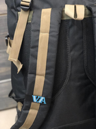 Універсальний рюкзак тактичний 75 літрів, військовий водовідштовхуючий рюкзак із щільної тактичної тканини чорний - зображення 6