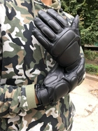 Рукавички зимові тактичні шкіри на флісовій підкладці GlovesUA мод.312-б Чорний 8,5 - зображення 2