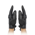 Рукавички зимові тактичні шкіри на флісовій підкладці GlovesUA мод.312-б Чорний 9,5 - зображення 5