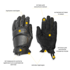 Перчатки зимние тактические из кожи на флисовой подкладке GlovesUA мод.312-б Черный 10 - изображение 7