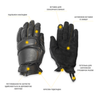 Рукавички зимові тактичні шкіри на флісовій підкладці GlovesUA мод.312-б Чорний 8,5 - зображення 7