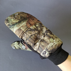 Мужские перчатки зимние тактические для охоты на флисе с откидной варежкой Tactical Камуфляж лес (9209) - изображение 6