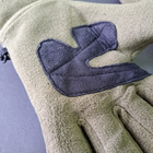 Мужские перчатки рукавицы зимние тактические для зимней рыбалки охоты флисовые Tactical Олива (9228) - изображение 3