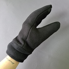 Мужские перчатки рукавицы зимние тактические для зимней рыбалки охоты флисовые Tactical Черные (9228) - изображение 6