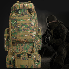 Великий рюкзак тактичний туристичний армійський Armory Tacal-A4-Green Pixel для ЗСУ, військовий, універсальний на 100л з дощовиком Зелений - зображення 6