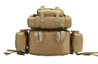 Рюкзак тактичний з підсумкими A08 50 л, пісочний - зображення 2