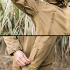 Тактическая куртка Pave Hawk PLY-6 Sand Khaki (XL) мужская с капюшоном на флисе для спецслужб LOZ - изображение 5
