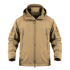 Тактическая куртка Pave Hawk PLY-6 Sand Khaki (2XL) мужская холодостойкая на флисе с капюшоном для спецслужб LOZ