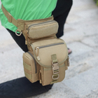 Тактическая сумка на бедро военная сумка на ногу зеленая пиксель - изображение 8
