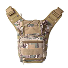 Сумка тактическая через плечо AOKALI Outdoor A25 (Camouflage CP) камуфляжная армейская с регуляцией ремня LOZ - изображение 2