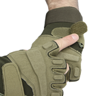 Перчатки тактические короткие Han-Wild HW72 мужские беспалые Green XL LOZ - изображение 4