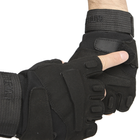 Перчатки тактические короткие Han-Wild HW72 Black XL мужские без пальцев с защитными вставками taktical LOZ - изображение 4
