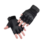 Перчатки тактические FG Черный L без пальцев с защитой на костяшки - изображение 1
