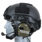 Активные наушники на шлем каску с микрофоном гарнитурой Earmor M32H Green (15025) - изображение 8