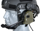 Активные наушники на шлем каску с микрофоном гарнитурой Earmor M32H Green (15025) - изображение 10