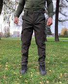 Штани тактичні софтшел із флісом Колір Хакі утеплені штани для військових M - зображення 4