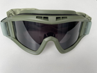 Тактичні захисні окуляри маска зі змінними лінзами 3шт Хакі - зображення 3