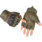 Тактические армейские перчатки CORHUNTER беспалые цвет Хаки размер L (HF -115L) - изображение 5