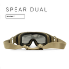 Тактична маска WILEY X SPEAR Dual Smoke/Clear/Rust Tan Frame (3 лінзи) Оливкова матова - изображение 4