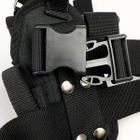 Кобура тактическая набедренная для для ПМ и пистолетного магазина ТТХ LE-2443 черная - изображение 4