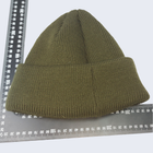 Подвійна військова в'язана шапка з закотом UMA олива - зображення 6
