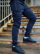 Мужские зимние тактические штаны Soft Shell синие на флисе Flash карго L - изображение 1