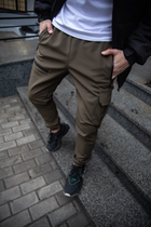 Чоловічі зимові тактичні штани Soft Shell хакі на флісі Flash Карго M - зображення 6