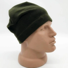 Зимова тепла чоловіча шапка з мікрофлісу, Оліва - зображення 5