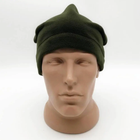 Зимова тепла чоловіча шапка з мікрофлісу, Оліва - зображення 6