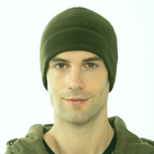 Зимова тепла чоловіча шапка з мікрофлісу, Оліва - зображення 10
