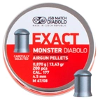 Кулі JSB Diabolo Exact Monster пневматичні 4.52 мм 0.87 г 200 шт (00-00001758) - зображення 1