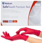 Нітрилові рукавички Medicom SafeTouch Advanced Red, щільність 4 г. - червоні (100 шт) S (6-7) - зображення 1