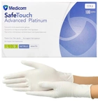 Рукавички нітрилові Medicom SafeTouch Platinum White, щільність 3.8 г. - білі (100 шт) L (8-9) - зображення 1