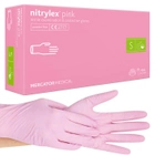 Нитриловые перчатки Nitrylex® Pink, плотность 3.5 г. - розовые (100 шт) S (6-7) - изображение 1