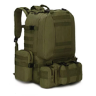 Рюкзак тактичний FG Зелений 52 л із системою підвіски Molle + 3 знімні підсумки - зображення 3