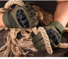 Перчатки тактические FG FQ20T001 Зеленый L полнопалые с защитой на костяшках + сенсорные нашивки - изображение 3