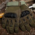 Перчатки тактические FG FQ20T001 Зеленый L полнопалые с защитой на костяшках + сенсорные нашивки - изображение 4