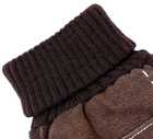 Тактильные зимние мужские замшевые перчатки коричневого цвета - изображение 3