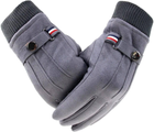 Зимние мужские теплые замшевые тактильные перчатки - изображение 1