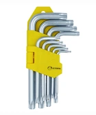 Набір Г-подібних ключів TORX з отвором 9 шт. 48104 Сталь