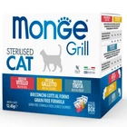 Влажный корм Monge Cat GRILL MIX Sterilised Петух/форель/телятина