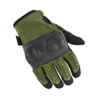 Штурмові рукавички тактичні повнопалі чоловічі Green XL захист на кісточках пальців - зображення 1
