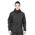 Тактическая куртка Lesko A013 Black S спортивная флисовая куртка с затяжками и капюшоном осень-зима TK_2359 - изображение 2
