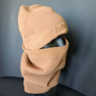 Комплект шапка та бафф флісова тепла тактична 5.11 Tactical чоловіча жіноча зимова Хакі (0312) - зображення 3