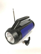 Акустическая система портативная (FM+USB flash+micro SD+Bluetooth) с фонариком solar Haf HF-U39 Blue