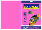 Бумага цветная Buromax Neon А4 80 г/м² малиновый 50 листов (BM.2721550-29)