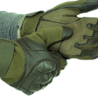 Сенсорные перчатки тактические военные-армейские Military Rangers полнопалые с защитой костяшек, боевые, с закрытыми пальцами L Оливковый BC-8797 - изображение 3