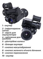 Монокуляр ночного видения с компасом и креплением на шлем NVG10 8608 Luxun Черный 63833 - изображение 7